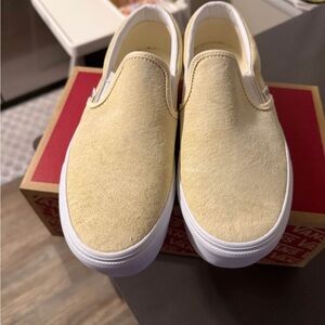 Vans Classic Tan Suede Slip-Ons
